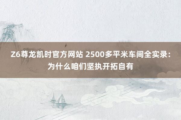 Z6尊龙凯时官方网站 2500多平米车间全实录：为什么咱们坚执开拓自有